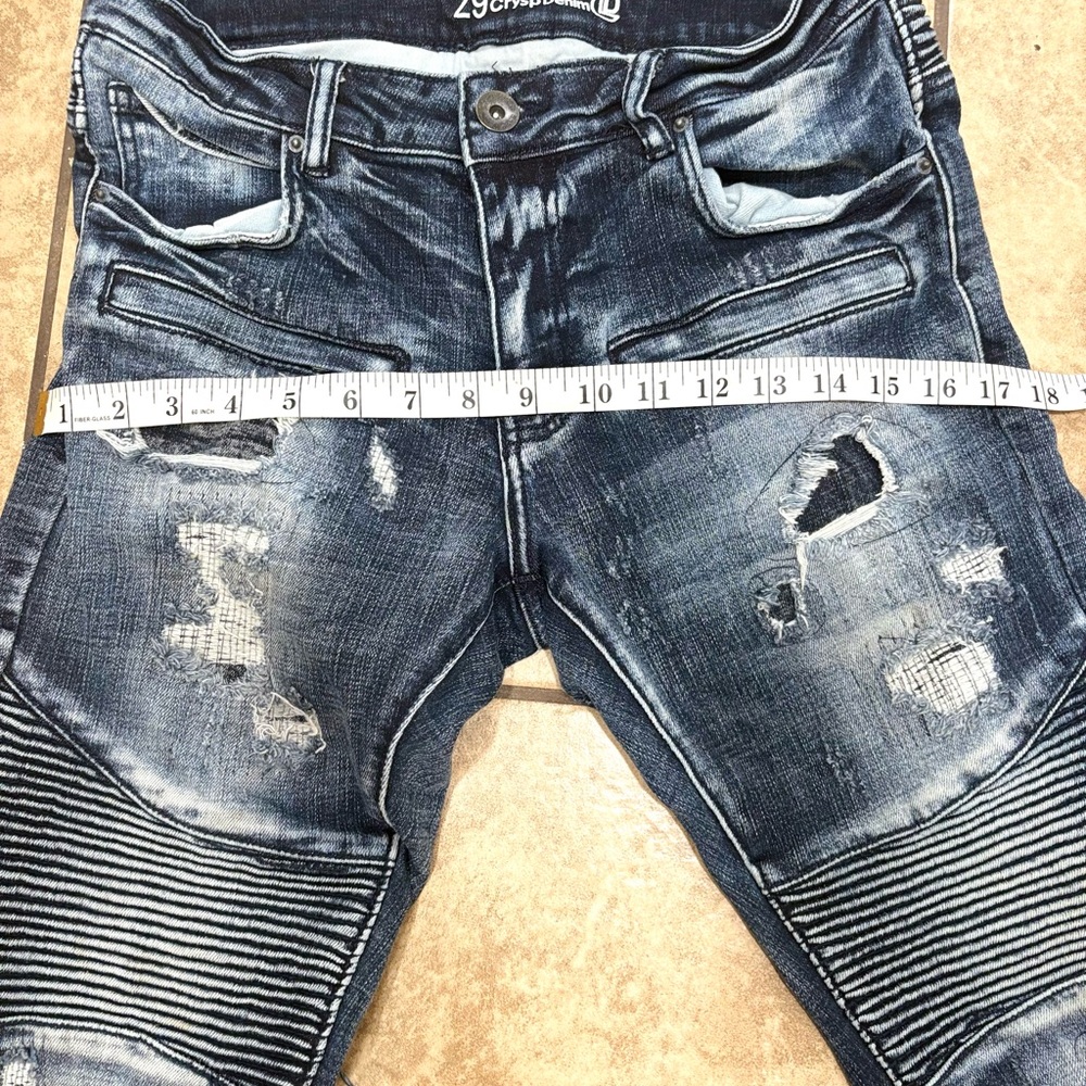 CRYSP DENUM JEANS| Crysp DenimMen's Distressed Skinny Jeans - Blue